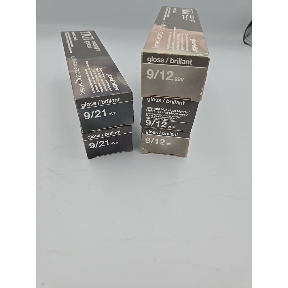 TIGI Copyright Colour 2 Oz Lot Of Five (Three 9/12 and two 9/12) Gloss/Brilliant